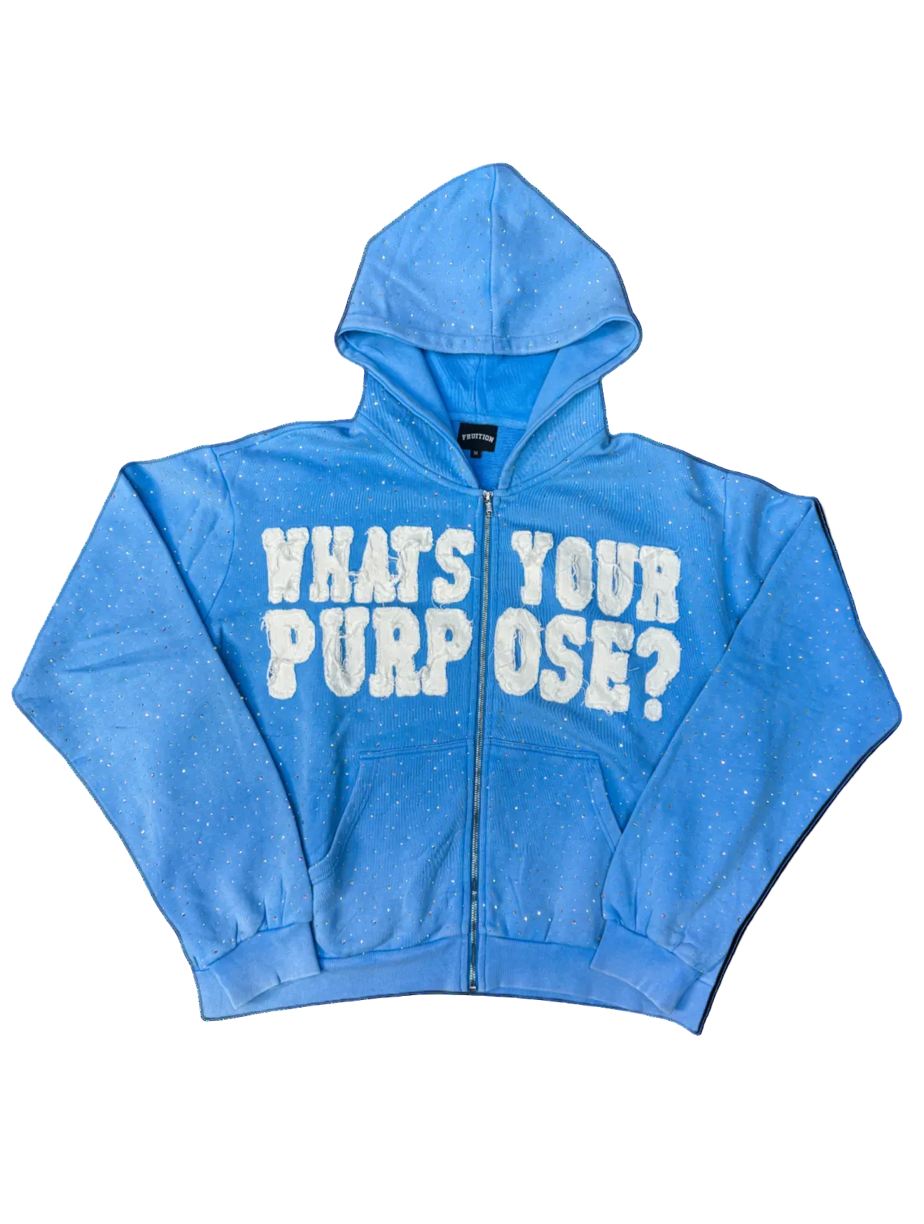 “What’s Your Purpose?” - Zip Up Hoodie (Sky Blue)