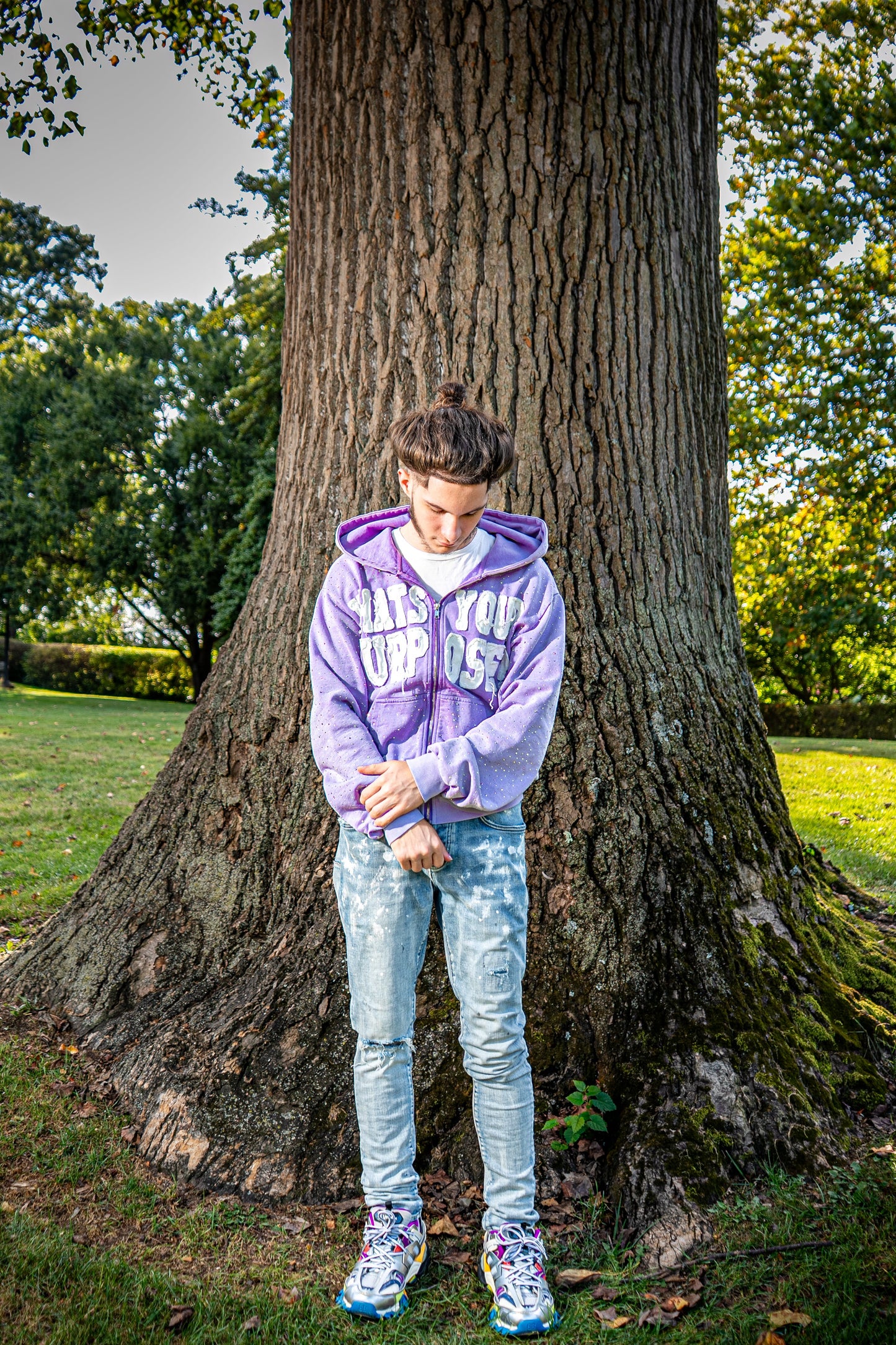 “Whats Your Purpose?” - Zip Up Hoodie (Lavender)