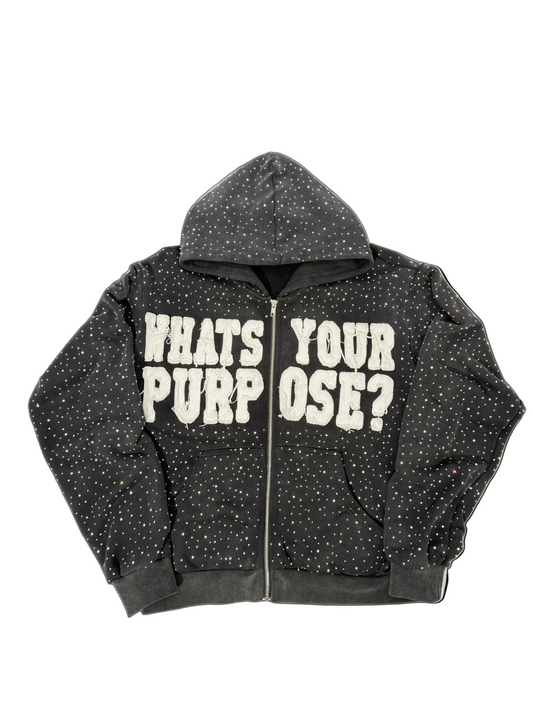 OG “What’s Your Purpose?” - Zip Up Hoodie (Black)